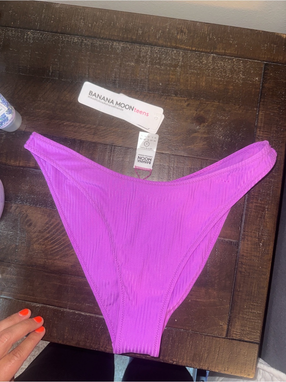 Bananamoon Bright Pink Ribbed Bikini Bottom